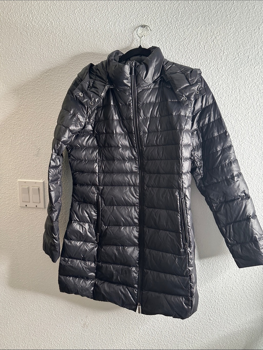 Armani exchange Black Women's Quilted Long Puffer Coat size L
